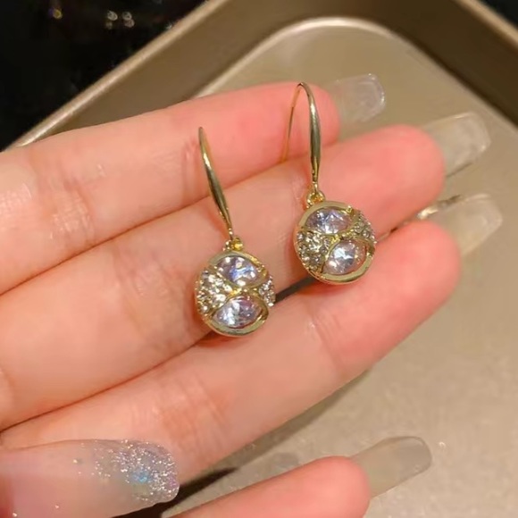 White Topaz Vermeil 14K Gold Over Sterling Silver Earring - Etsy 14k Gold Vermil & White Topaz Earrings 1”